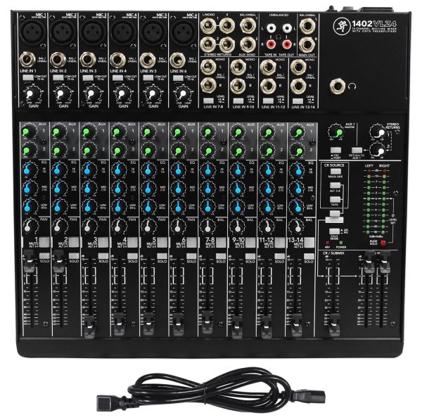 Mackie 1402VLZ4 14-channel Compact Analog Mixer w 6 ONYX Preamps+Backpack+Cables Online Sale