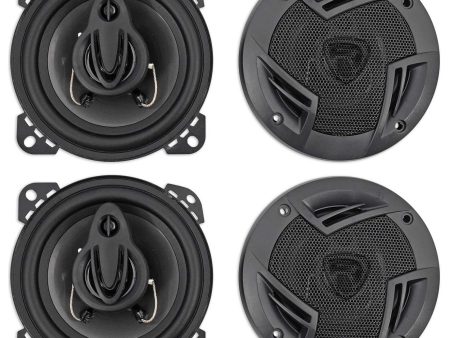 (4) Rockville RV4.3A 4  3-Way Car Speakers 1000 Watts   140w RMS CEA Rated Total Supply