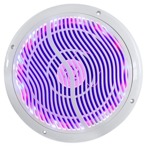 Rockville RMC80LW 8  800w 2-Way White Marine Speakers w Multi Color LED + Remote Online