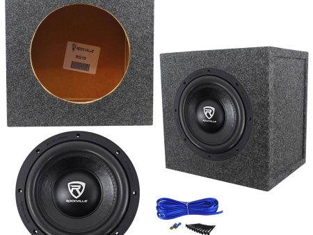 Rockville W10K6D2 V2 10  2000 Watt Car Audio Subwoofer+Sealed Sub Box Enclosure Sale