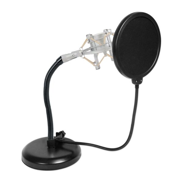 Samson MD5 Gooseneck Podcast Podcasting Mic Stand+Shockmount+Pop Filter Online now