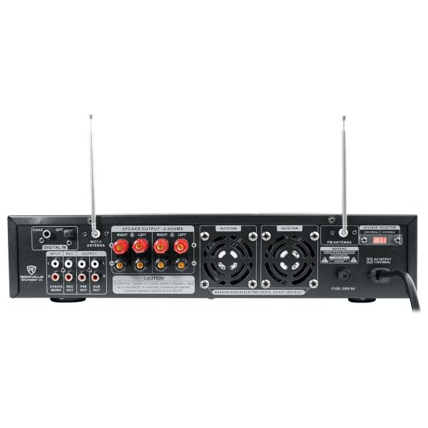 Rockville RPA70WBT Bluetooth Karaoke Amplifier Mixer+(2) Mics+(2) 10  Speakers Hot on Sale