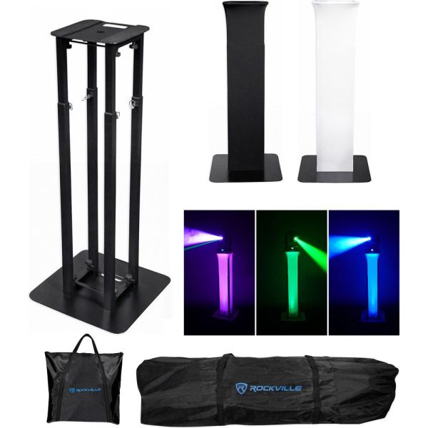 (1) Rockville Black Adjustable Totem Speaker Stand For Line 6 StageSource L6m Discount