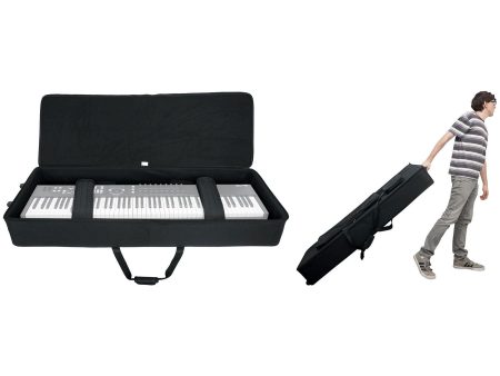 Rockville Rolling Bag Keyboard Case w Wheels+Trolley Handle For HAMMOND XK-2 Online Hot Sale