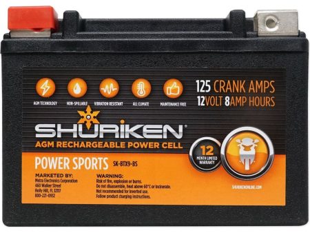 Metra SK-BTX9-BS AGM Battery 125 CCA Crank Amps For Boat ATV UTV Cart Motorcycle For Discount