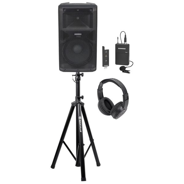 Samson RS112A 12  400w Speaker w Bluetooth+Wireless Lavalier Mic for Speeches Sale